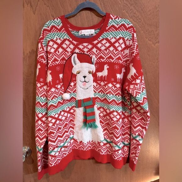 Jolly Sweaters Ugly Xmas Christmas Sweater derpy llama design size xxl - Picture 1 of 7